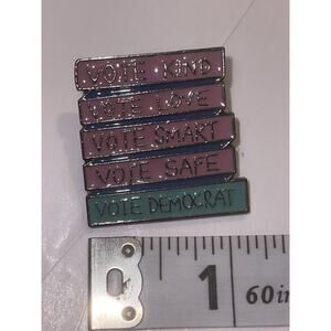 Vote Kind Love Smart Safe Democrat Pin Brooch